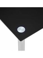 grudinto stiklo stalas - Valgomojo stalas VLX Tempered Glass, juodas, 1200 mm x 600 mm x 750 mm - 4 nuotrauka