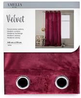 AmeliaHome Velvet Curtains Wine 140x270cm