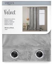 AmeliaHome Velvet Curtains Silver 140x270cm