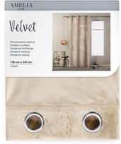 AmeliaHome Velvet Curtains Cream 140x270cm