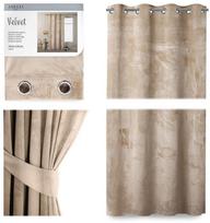 naktines uzuolaidos su ziedais - AmeliaHome Velvet Curtains Cream 140x245cm - 3 nuotrauka
