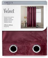 AmeliaHome Velvet Curtains Burgundy 140x245cm