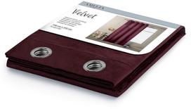 naktines uzuolaidos su ziedais - AmeliaHome Velvet Curtains Burgundy 140x245cm - 2 nuotrauka