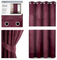 naktines uzuolaidos su ziedais - AmeliaHome Velvet Curtains Burgundy 140x245cm - 3 nuotrauka