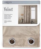AmeliaHome Velvet Curtains Beige 140x245cm