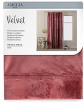 raudonos uzuolaidos - AmeliaHome Velvet Pleat Curtains Rose 140x270cm - 2 nuotrauka