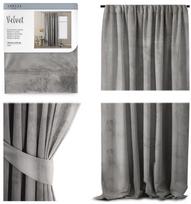 uzuolaidos 270 - AmeliaHome Velvet Pleat Curtains Silver 140x270cm - 3 nuotrauka