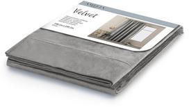 sidabrines uzuolaidos - AmeliaHome Velvet Pleat Curtains Silver 140x245cm - 2 nuotrauka