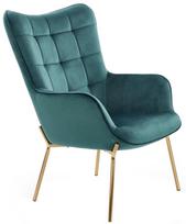 Fotelis Halmar Castel 2 Dark Green/Gold, 71x94x79 cm