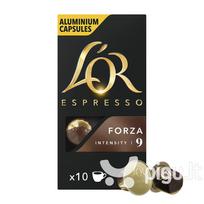 Kavos kapsulės L'OR FORZA, 10 Nespresso® aparatų kapsulių