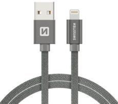 Swissten Textile USB To Apple Lightning Fast Charge Cable 1.2m Grey