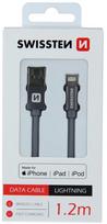 apple laidu - Swissten Textile USB To Apple Lightning Fast Charge Cable 1.2m Grey - 2 nuotrauka