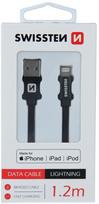 apple laidu - Swissten Textile USB To Apple Lightning Fast Charge Cable 1.2m Red - 2 nuotrauka