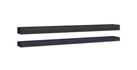 Vivaldi Meble Best Double TV Stand With LED Black/Black Gloss