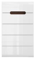 brw azteca - Black Red White Chest Of Drawers Azteca Trio KOM5S White - 1 nuotrauka