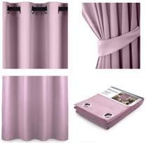 naktines uzuolaidos blackout - AmeliaHome Blackout Curtains Pink 140x270cm - 2 nuotrauka