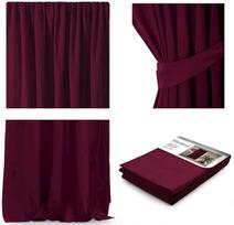 bordo uzuolaidos - AmeliaHome Pleat Blackout Curtains Wine 140x270cm - 2 nuotrauka