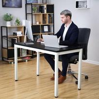 rasomasis stalas 120x60 - Songmics Computer Desk Black/White 120x60x76cm - 3 nuotrauka