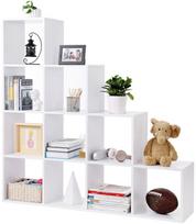 lentynos 130 - Songmics Bookcase White 129.5x29x129.5cm - 4 nuotrauka