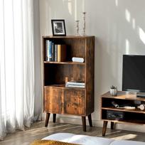 lentyna 120 - Songmics Retro 2-Tier Bookcase Brown - 3 nuotrauka