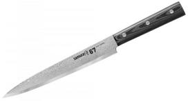 peilis damasko plienas - Samura DAMASCUS 67 Kitchen Slicing knife 7.7"/ 195mm with Wooden handle - 1 nuotrauka