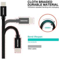 usb c pakrovejas 2m - Swissten Textile USB To USB Type-C 3.1 Cable 1.2m Pink - 2 nuotrauka