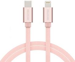 Swissten Textile USB-C To Lightning Data and Charging Cable 1.2m Pink