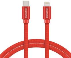 Pirkti Swissten Textile USB-C To Lightning Data and Charging Cable 1.2m Red - Photo 1