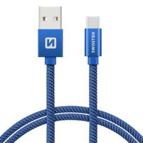 Swissten Textile USB To USB Type-C 3.1 Data And Charge Cable 2m Blue