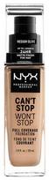 NYX Can't Stop Won't Stop Full Coverage Foundation 30ml Medium Olive
