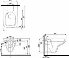 klozetai unitazai - KOLO Nova Pro Rimfree 350x530mm - 2 nuotrauka