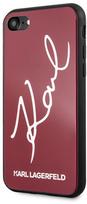 iphone 8 deklas - Karl Lagerfeld Signature Glitter Back Case For Apple iPhone 7/8 Red - 1 nuotrauka