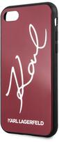 iphone 8 deklas - Karl Lagerfeld Signature Glitter Back Case For Apple iPhone 7/8 Red - 2 nuotrauka