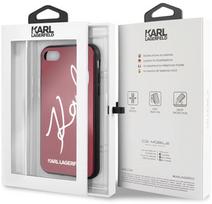 iphone 8 deklas - Karl Lagerfeld Signature Glitter Back Case For Apple iPhone 7/8 Red - 5 nuotrauka