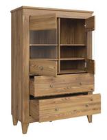 maumedziui - Black Red White Bergen REG2W2S Glass Door Cabinet Larch Sibiu Gold - 2 nuotrauka