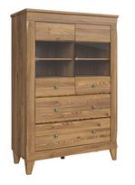 maumedziui - Black Red White Bergen REG2W2S Glass Door Cabinet Larch Sibiu Gold - 3 nuotrauka