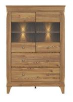 maumedziui - Black Red White Bergen REG2W2S Glass Door Cabinet Larch Sibiu Gold - 4 nuotrauka