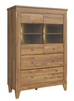 maumedziui - Black Red White Bergen REG2W2S Glass Door Cabinet Larch Sibiu Gold - 5 nuotrauka