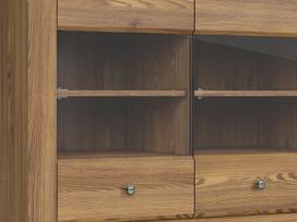 maumedziui - Black Red White Bergen REG2W2S Glass Door Cabinet Larch Sibiu Gold - 6 nuotrauka