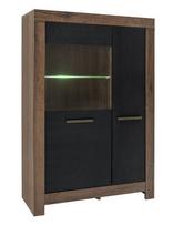 Black Red White Balin LED Glass Door Cabinet Oak Monastery