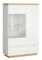 Black Red White Erla REG1D1W1S Glass Cabinet White/Oak