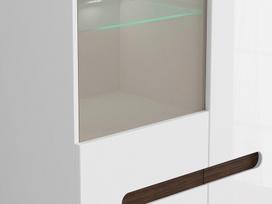 brw azteca - Black Red White Glass Cabinet Azteca Trio White - 6 nuotrauka