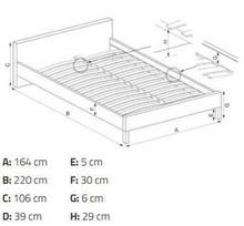 dvigule lova 160 x 200 su stalciais - Halmar Modena 3 Bed 160 Grey - 2 nuotrauka