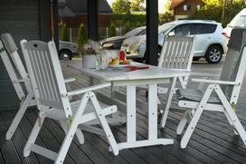 lauko baldai senukai - Folkland Timber Garden Set Lolland White - 5 nuotrauka