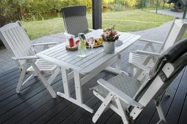 lauko baldai senukai - Folkland Timber Garden Set Lolland White - 6 nuotrauka