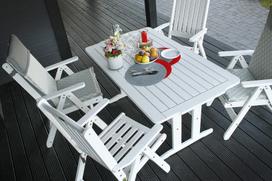 lauko baldai senukai - Folkland Timber Garden Set Lolland White - 7 nuotrauka