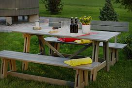 lauko baldai senukai - Folkland Timber Garden Set Riva Graphite - 7 nuotrauka