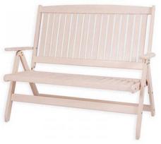 senukai.lt lauko suoliukai - Folkland Timber Folding Garden Bench Bavaria White - 2 nuotrauka