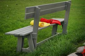 senukai.lt lauko suoliukai - Folkland Timber Riva Bench with Backrest Graphite - 3 nuotrauka