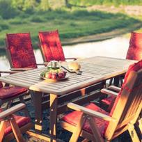 lauko baldai senukai - Folkland Timber Folding Garden Set Bavaria 8 Brown - 4 nuotrauka
